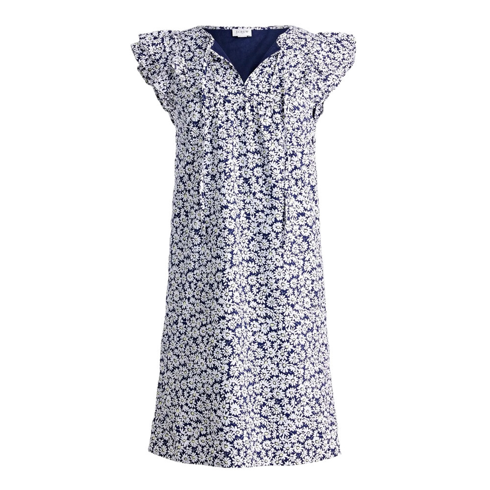 J. Crew Printed Flutter-Sleeve Floral Mini Dress 0